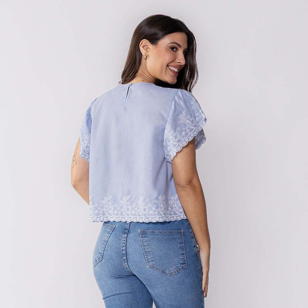 Blusa Feminina Com Bordado Boby Blues