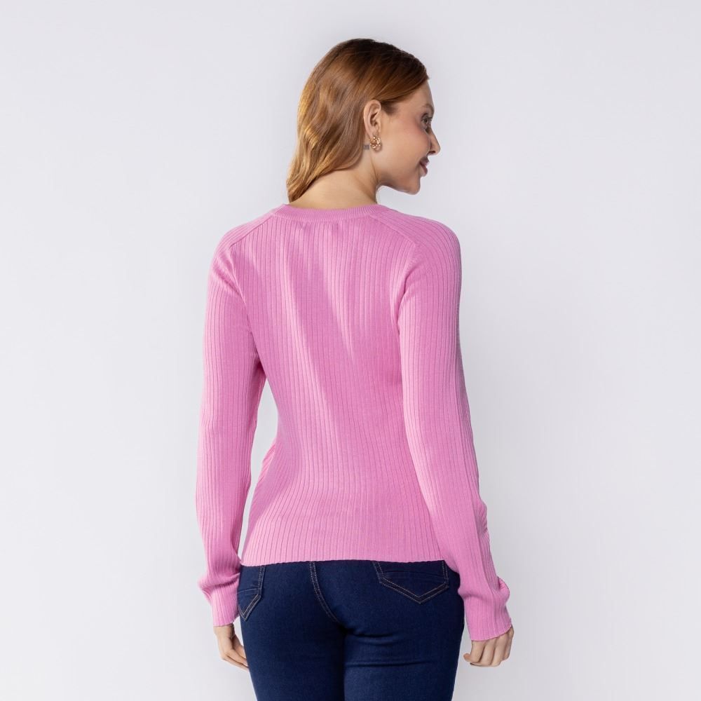 Blusa Feminina De Tricot Canelado Manga Longa Boby Blues