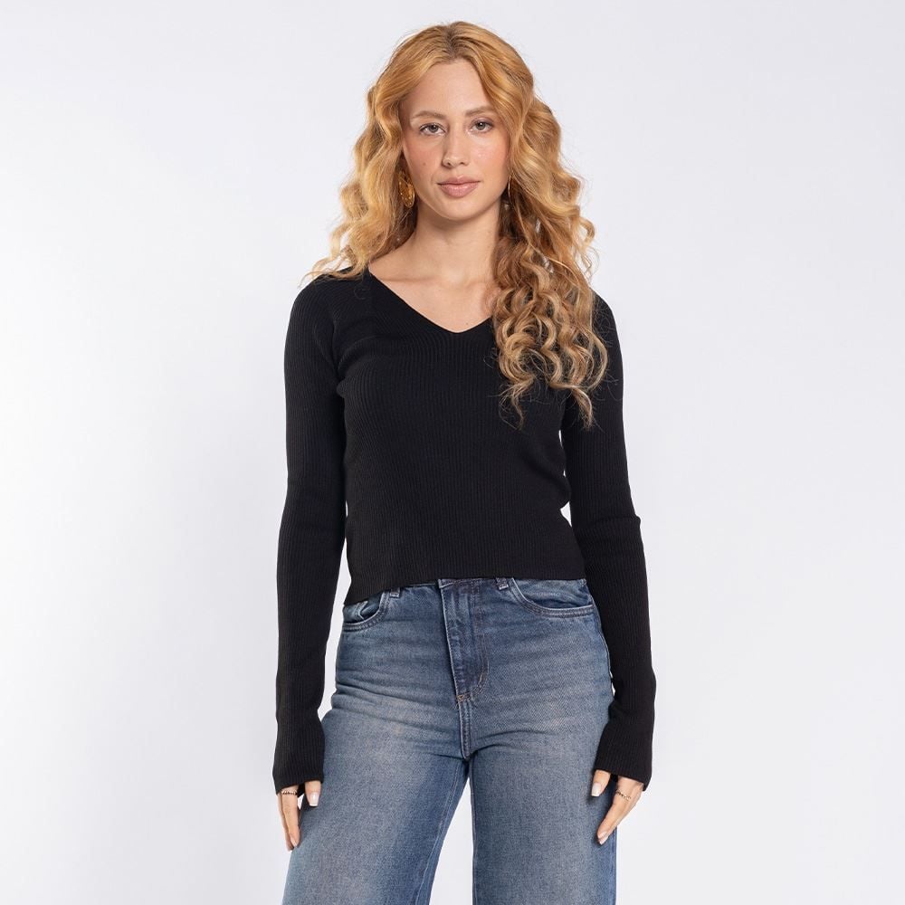 Blusa Feminina De Tricot Manga Longa Boby Blues