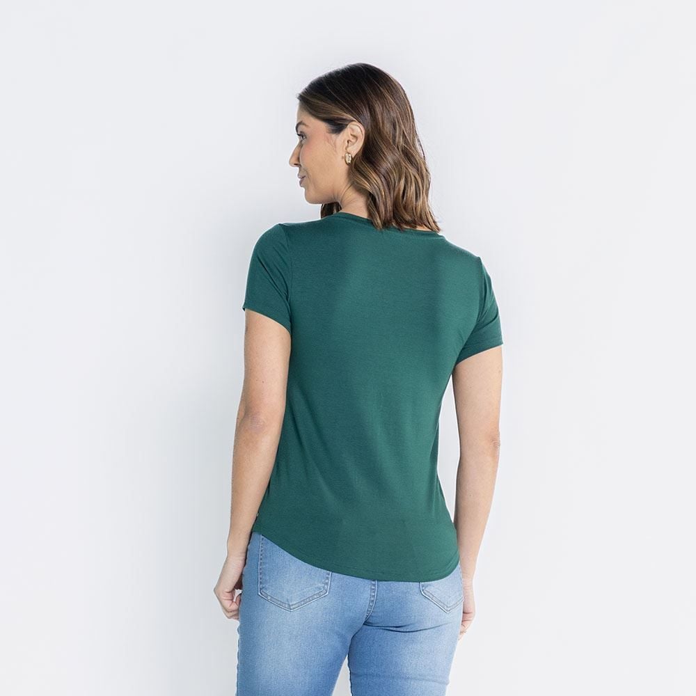Blusa Feminina Decote Redondo De Malha Viscose Patricia Foster