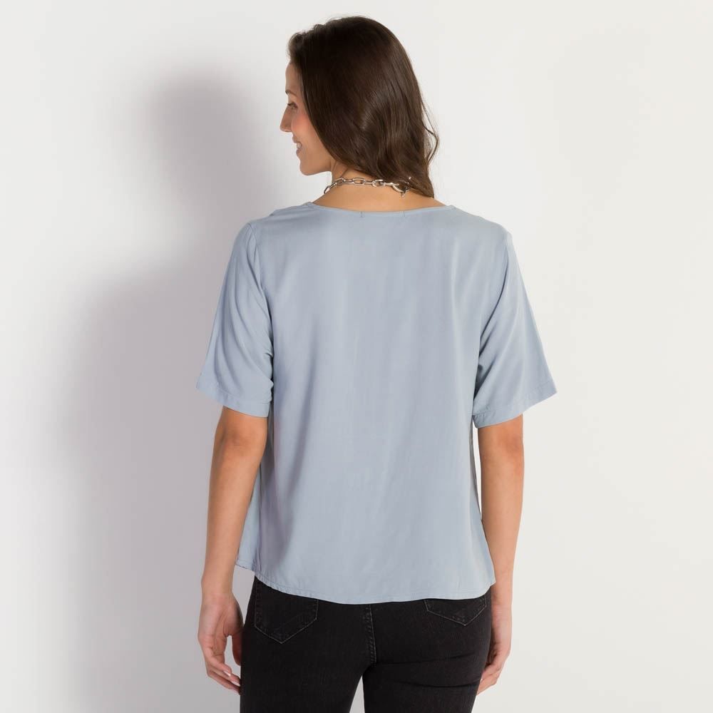 Blusa Feminina Decote V Manga Curta Patrícia Foster