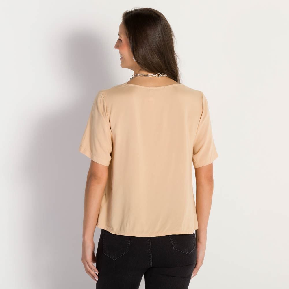 Blusa Feminina Decote V Manga Curta Patrícia Foster