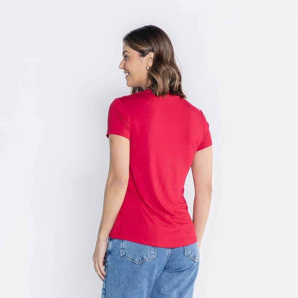 Blusa Feminina De Viscose Com Decote Em V Patricia Foster