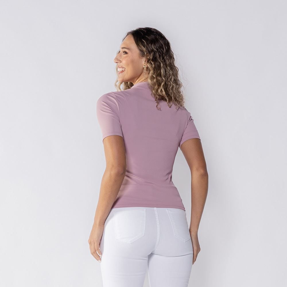 Blusa Feminina Gola Alta Canelada Patrícia Foster