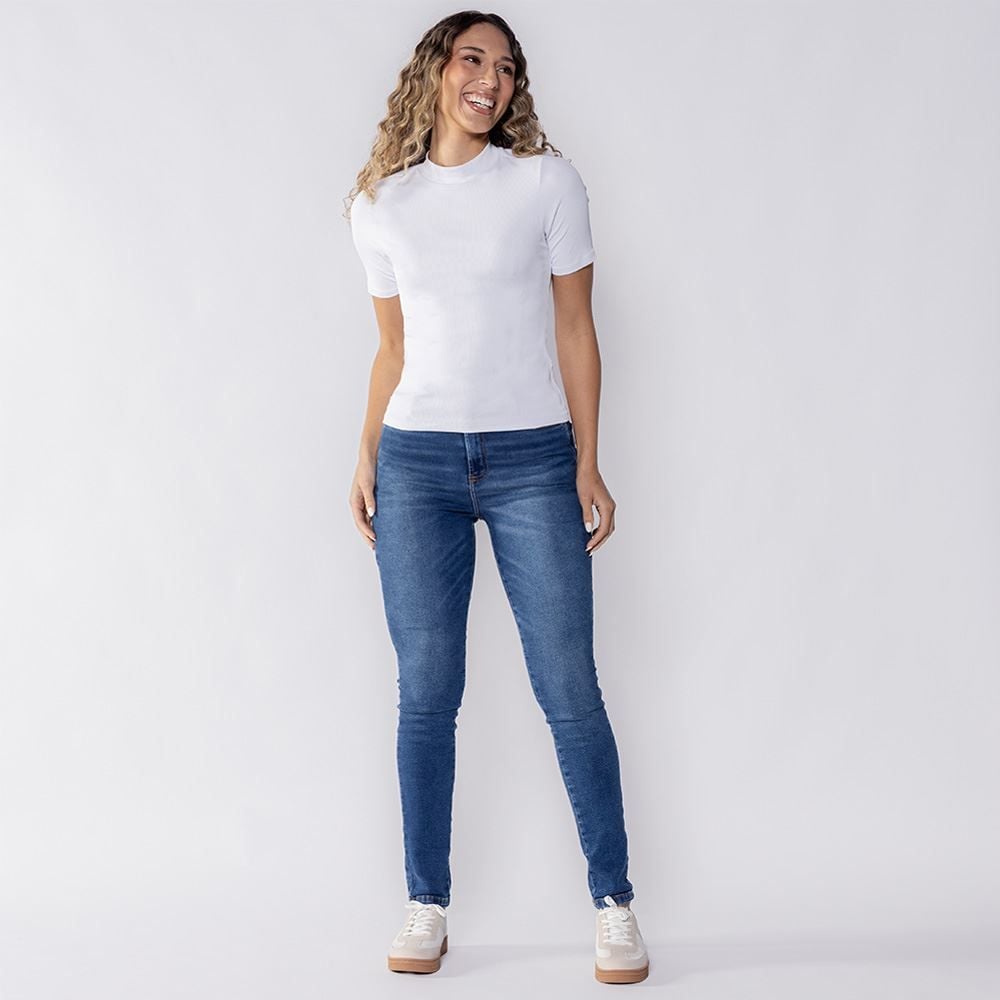 Blusa Feminina Gola Alta Canelada Patrícia Foster