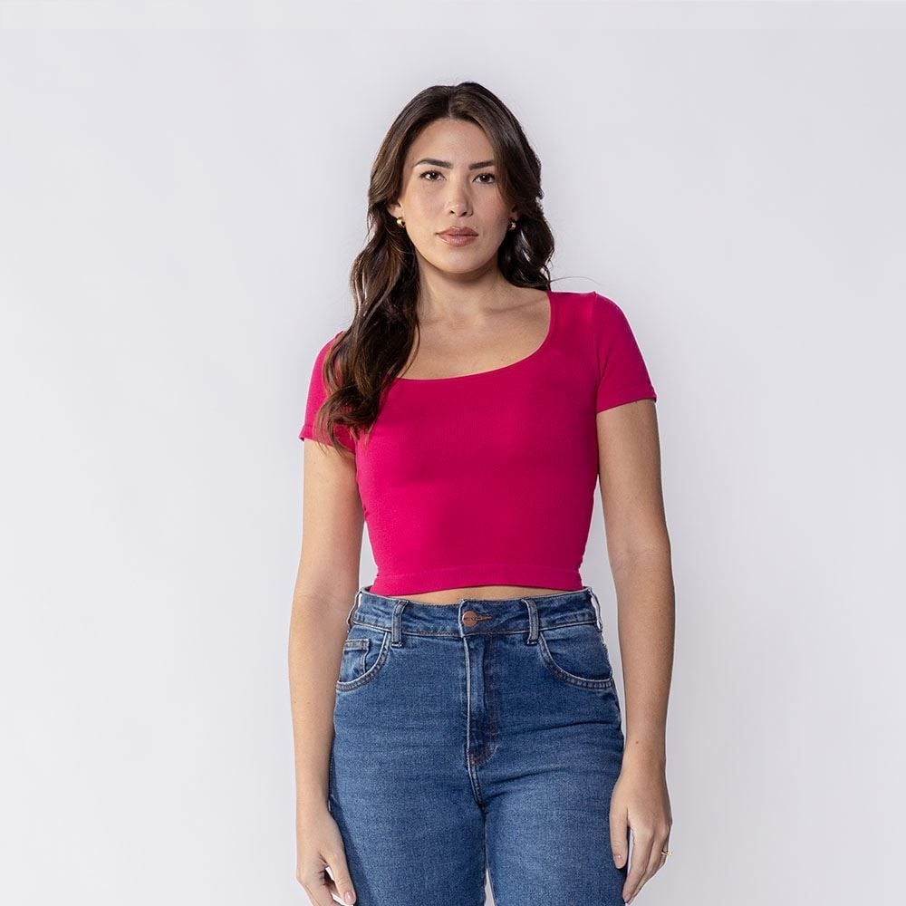 Blusa Feminina Manga Curta Canelada Boby Blues