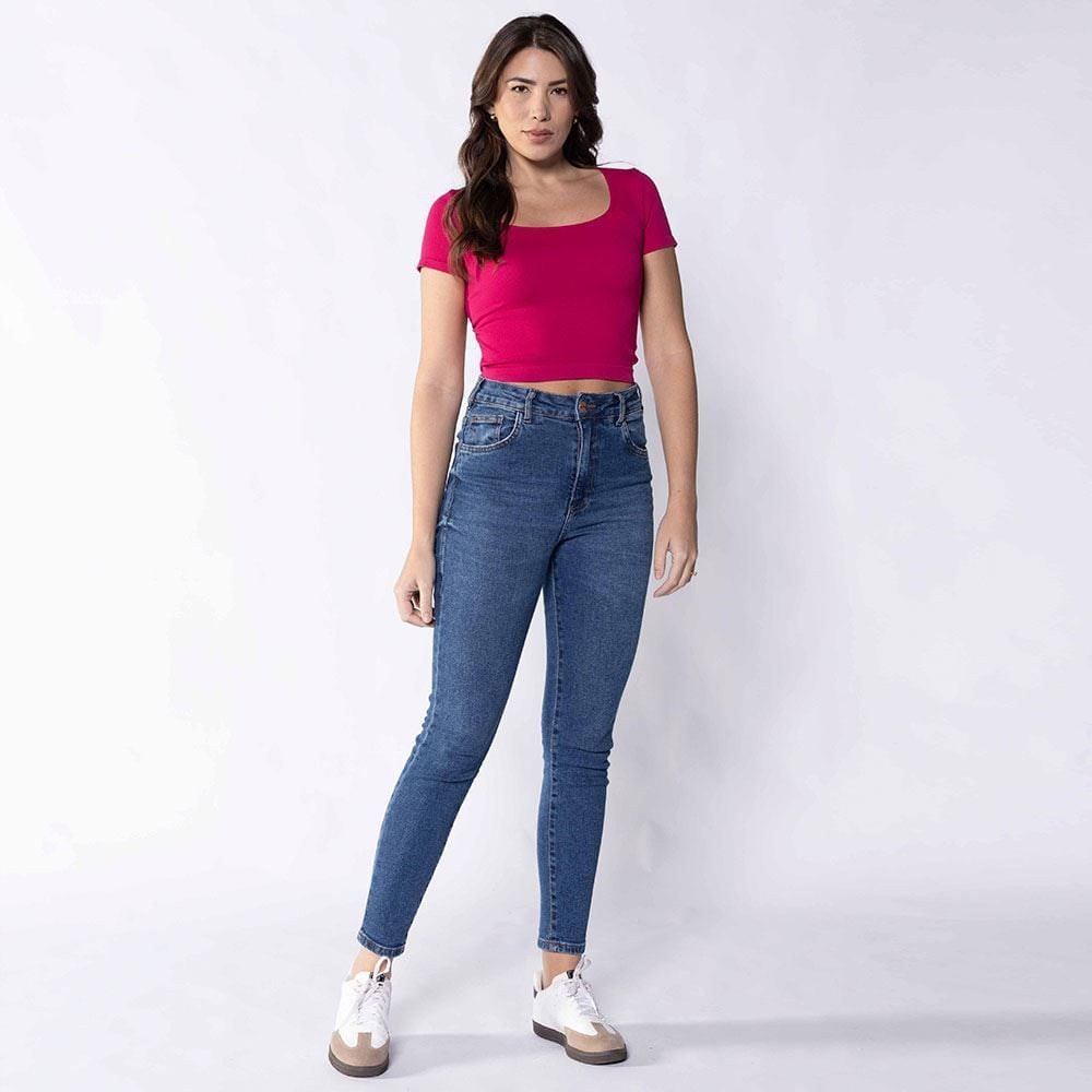 Blusa Feminina Manga Curta Canelada Boby Blues