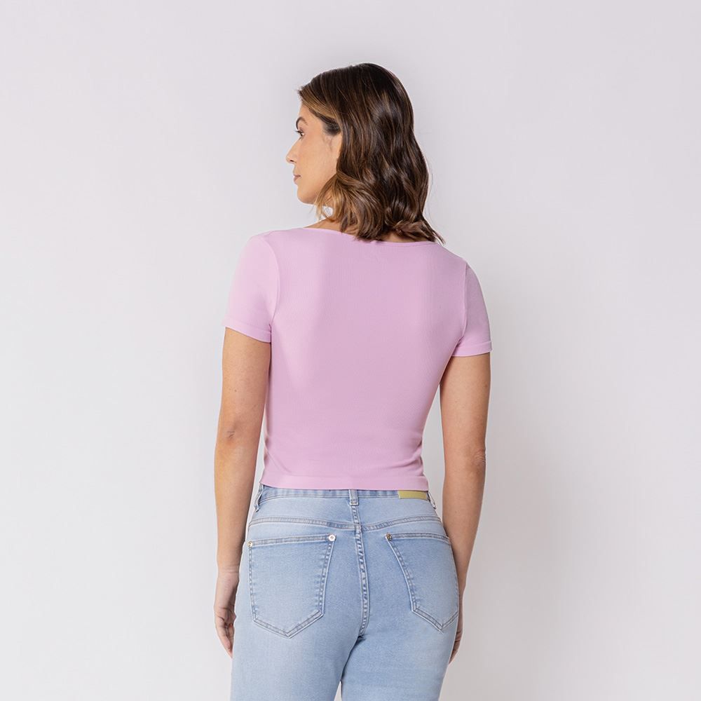 Blusa Feminina Manga Curta Canelada Boby Blues