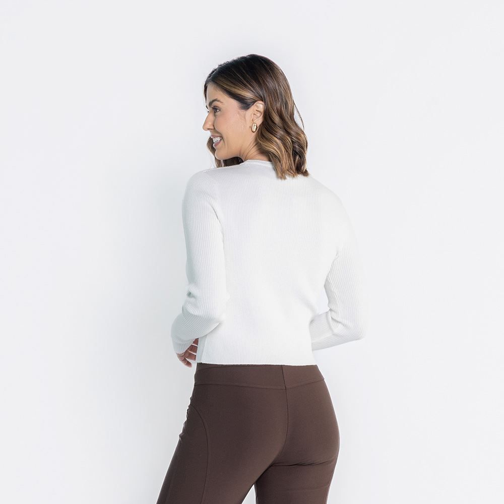 Blusa Feminina Manga Longa Canelada Boby Blues