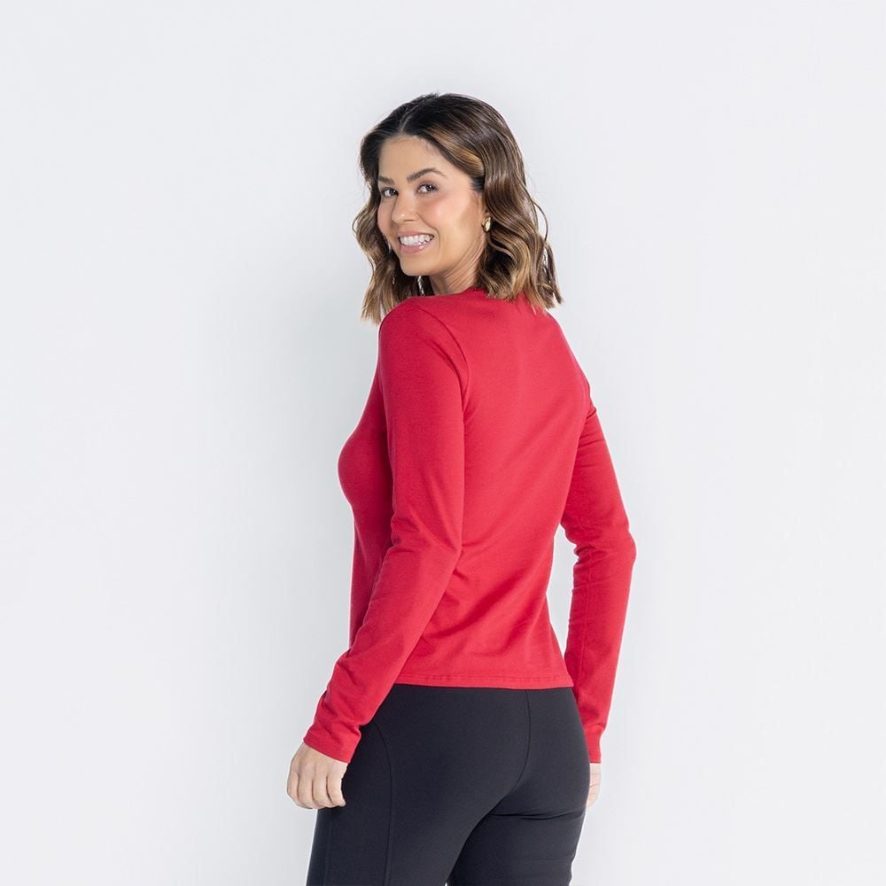 Blusa Feminina Manga Longa Com Gola Redonda Patricia Foster