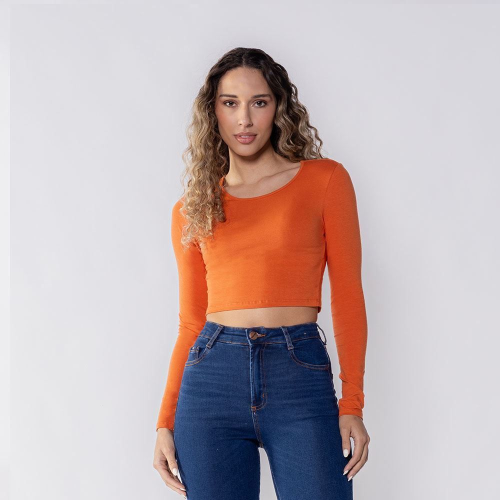 Blusa Feminina Manga Longa De Algodão Boby Blues