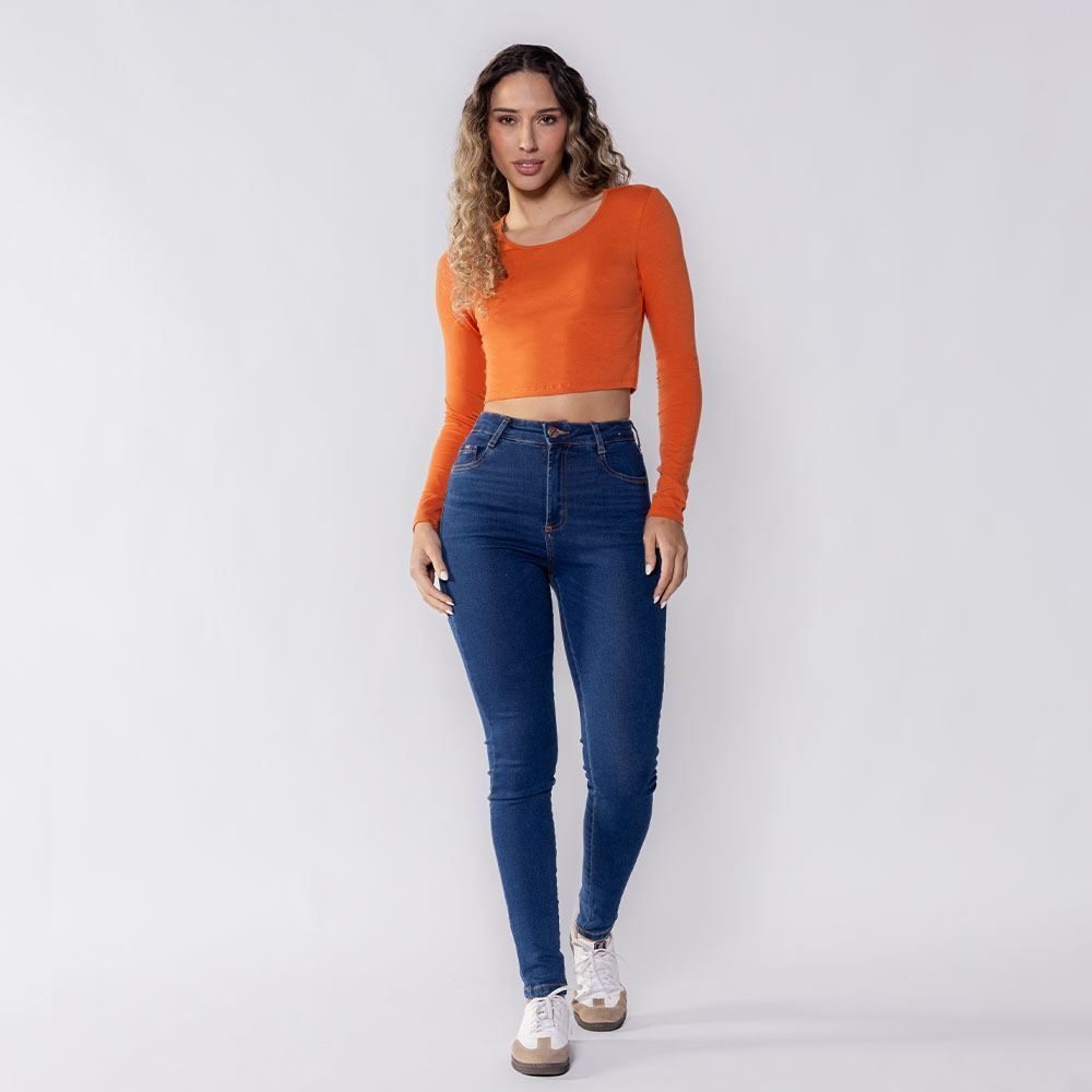 Blusa Feminina Manga Longa De Algodão Boby Blues