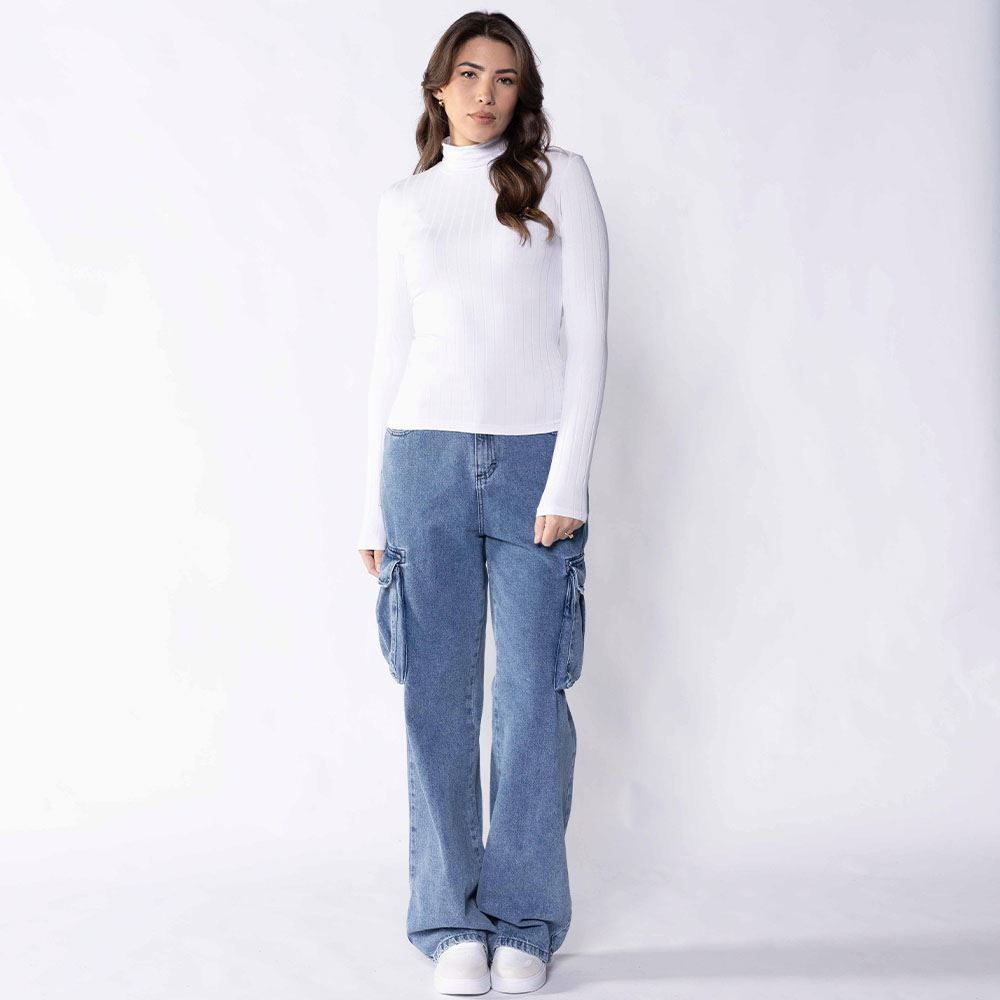 Blusa Feminina Manga Longa De Viscose Patricia Foster