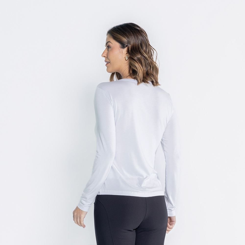 Blusa Feminina Manga Longa Em Malha Viscose Patricia Foster