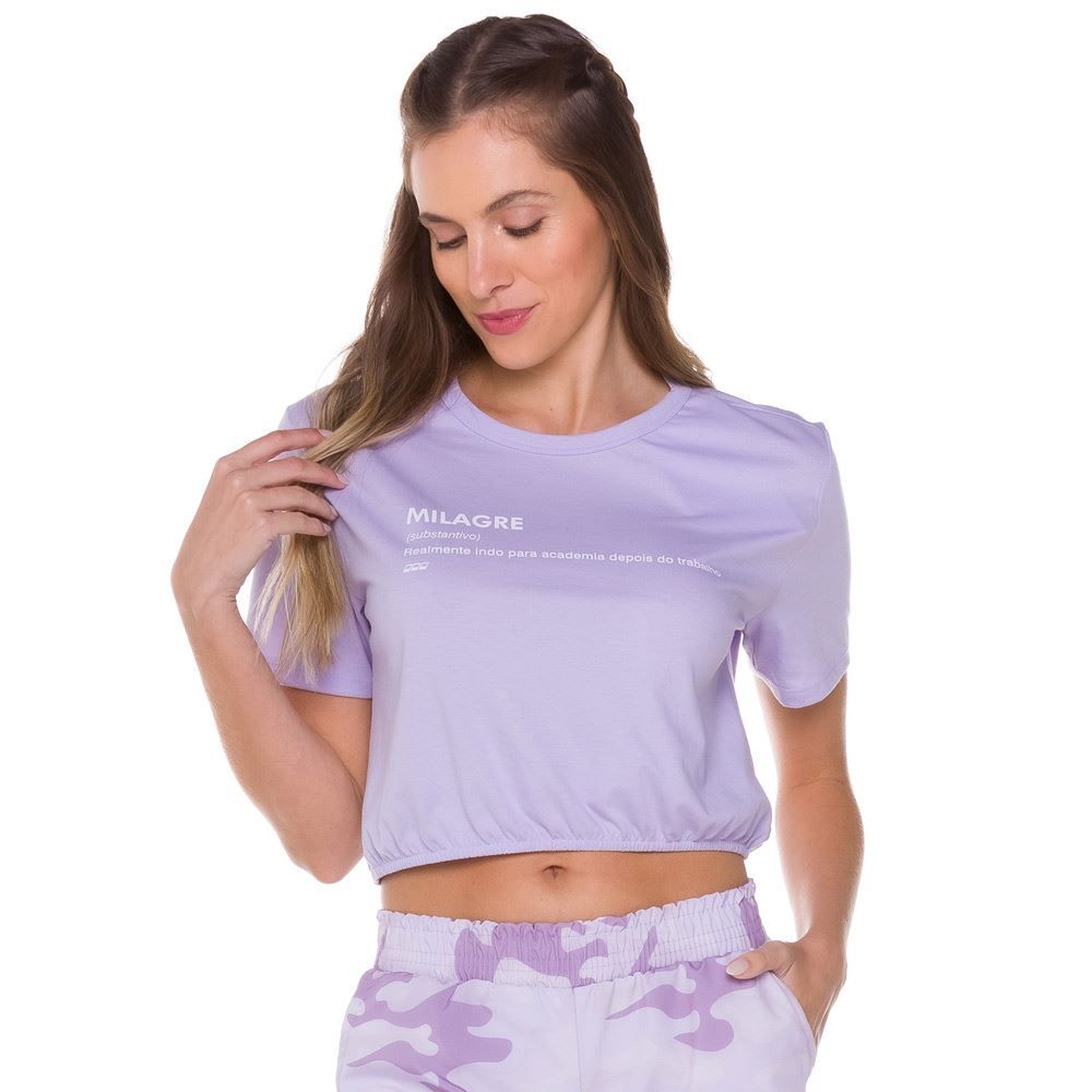 Blusa Malha + Elástico Barra Estampa Milagre Scream