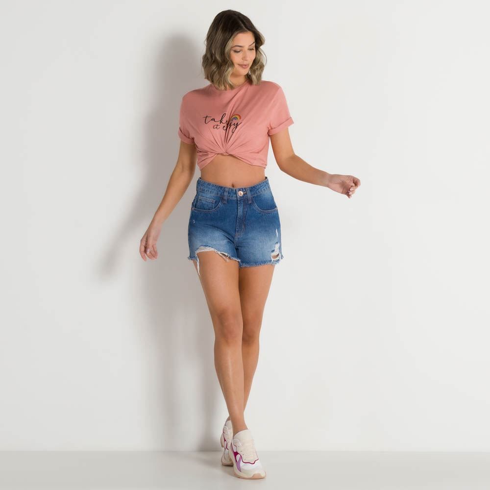 Blusa Malha Bordado Take a Easy Patricia Foster