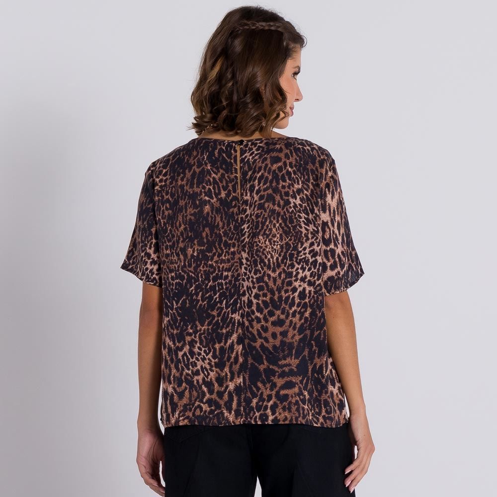Blusa Manga Evasê Onça Patrícia Foster