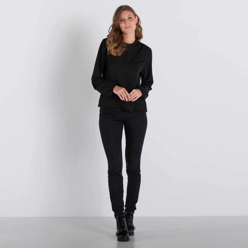 Blusa Manga Longa em Crepe Patricia Foster