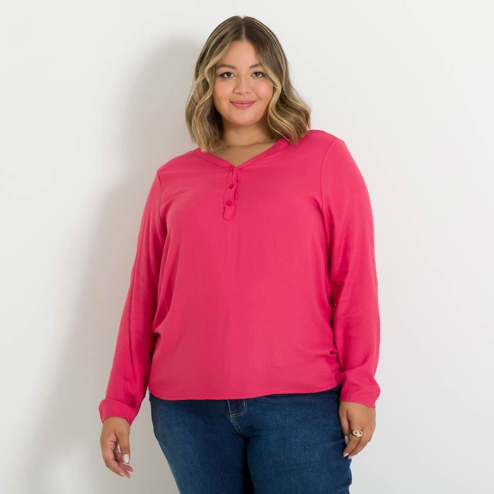 Blusa Plus Size Com Botões Patrícia Foster Mais