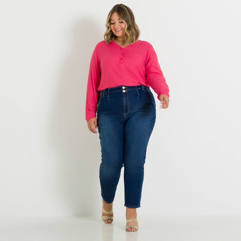 Blusa Plus Size Com Botões Patrícia Foster Mais