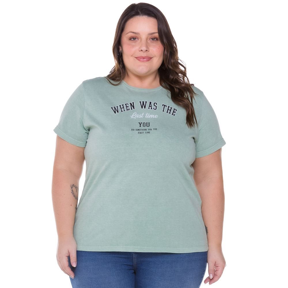 Blusa Plus Size com Escrita Patrícia Foster Mais