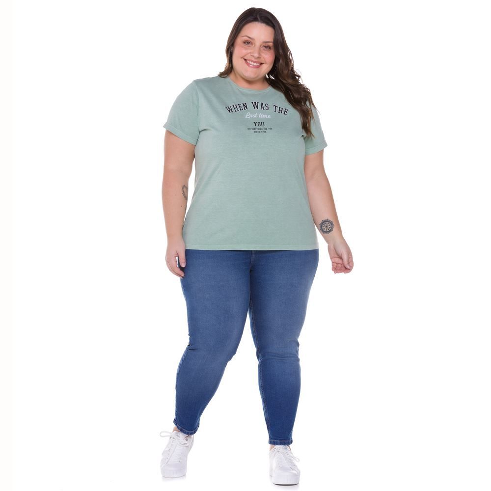 Blusa Plus Size com Escrita Patrícia Foster Mais