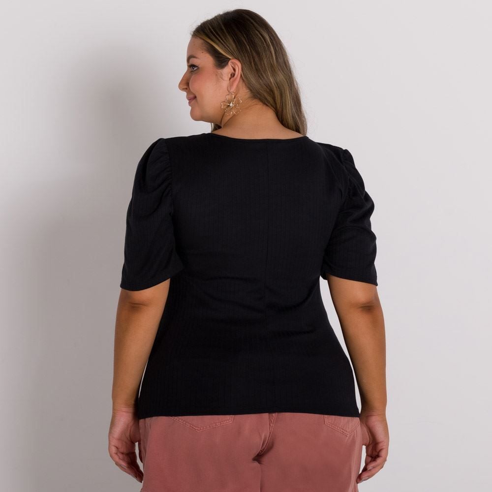 Blusa Plus Size Decote Quadrado Patricia Foster Mais