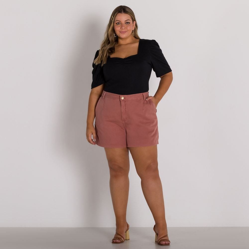 Blusa Plus Size Decote Quadrado Patricia Foster Mais