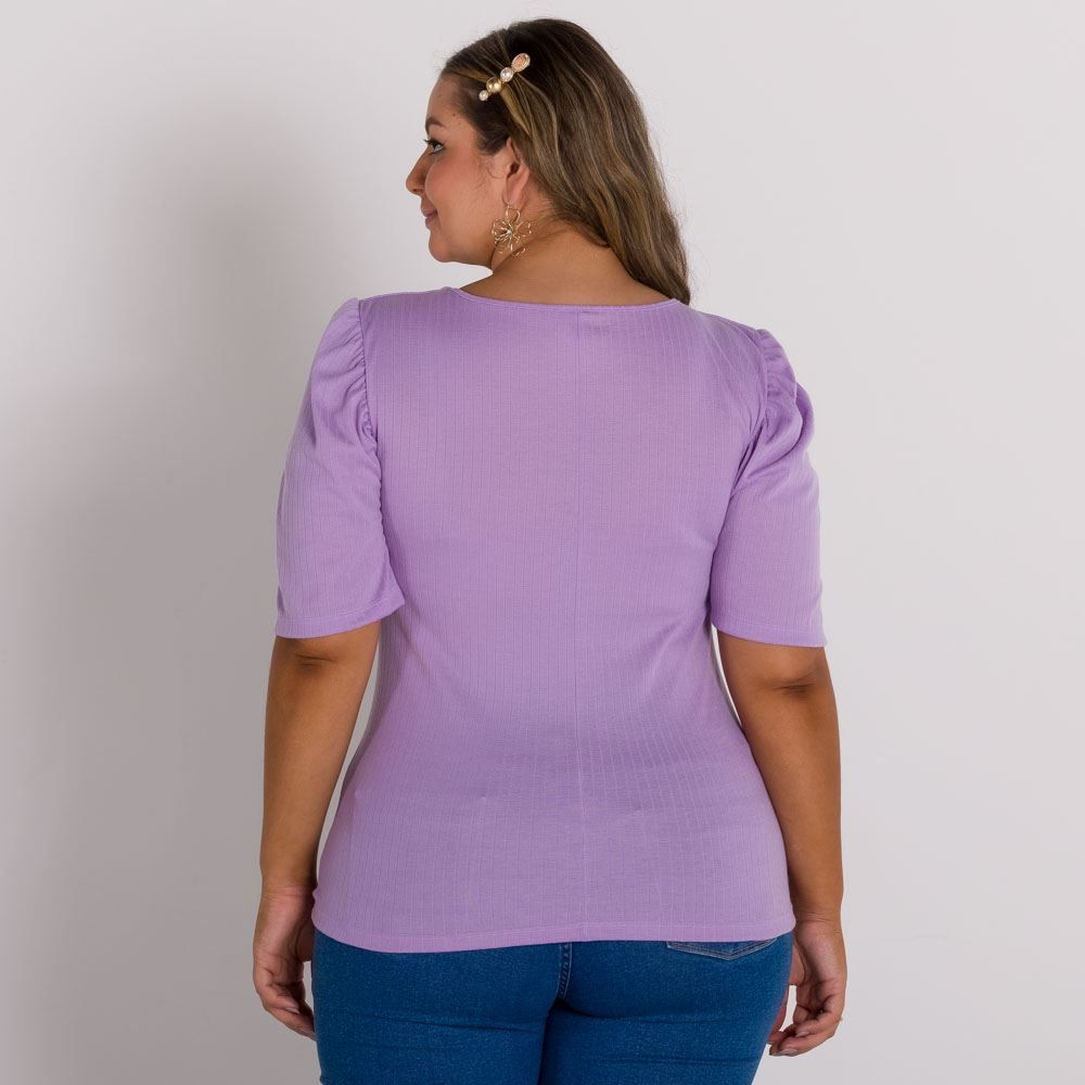 Blusa Plus Size Decote Quadrado Patricia Foster Mais