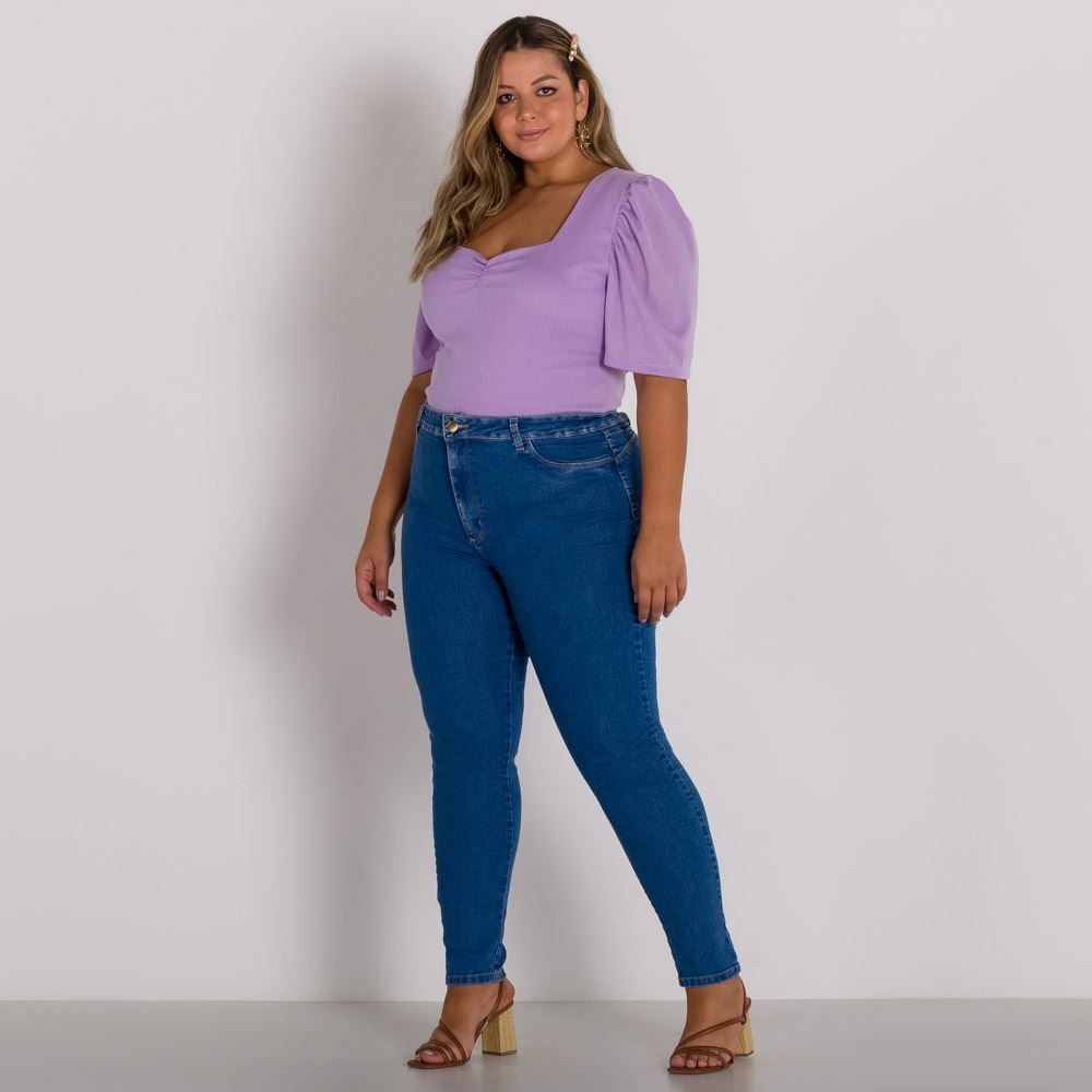 Blusa Plus Size Decote Quadrado Patricia Foster Mais