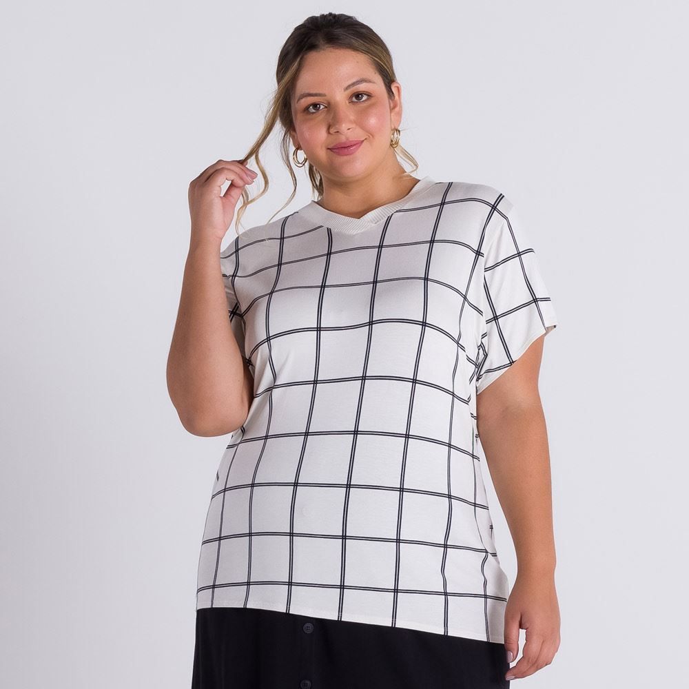 Blusa Plus Size Gride Patrícia Foster