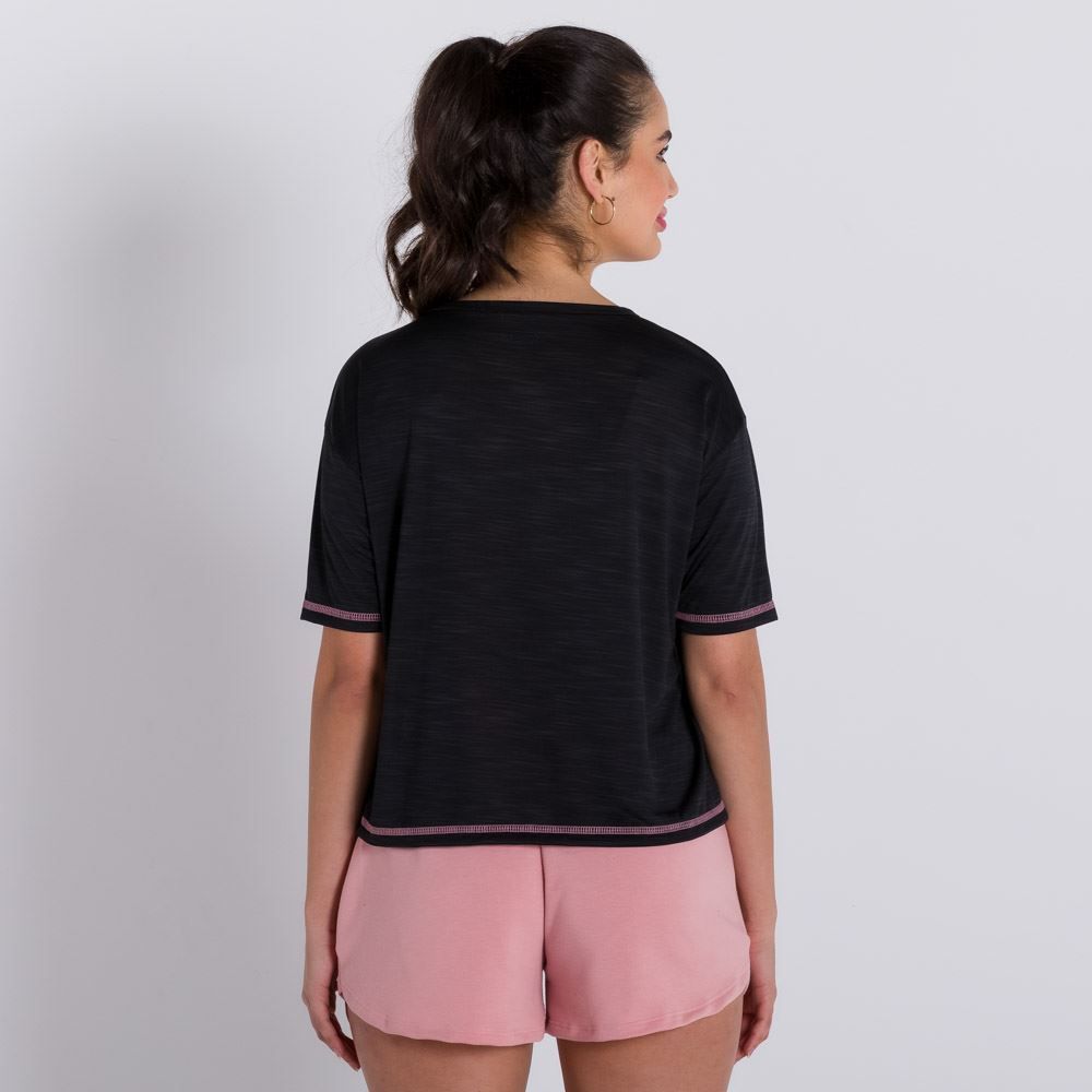 Blusa Poliéster Costura Contrastante Scream