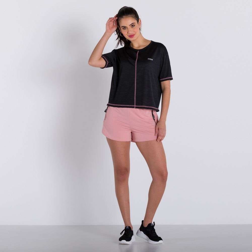 Blusa Poliéster Costura Contrastante Scream