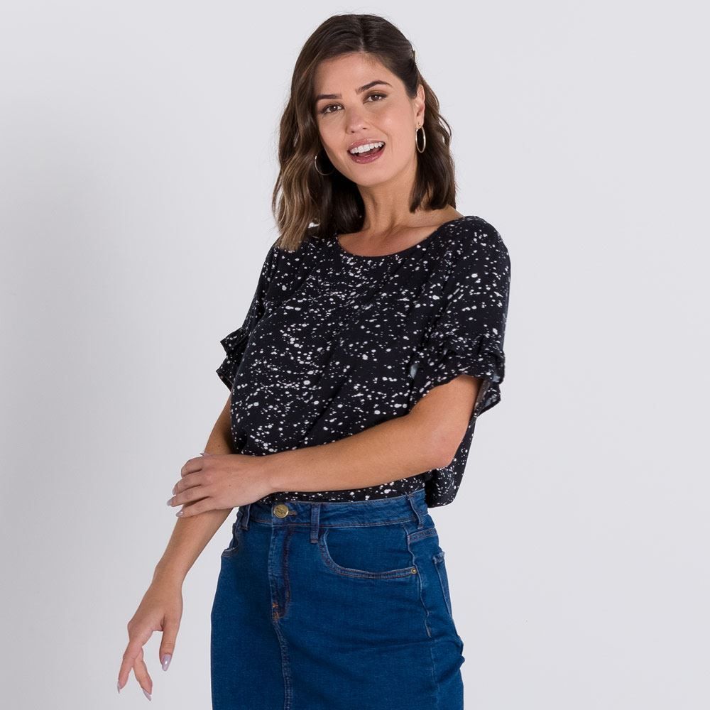 Blusa Tricoline com Respingos Patrícia Foster
