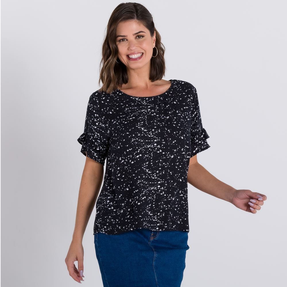 Blusa Tricoline com Respingos Patrícia Foster