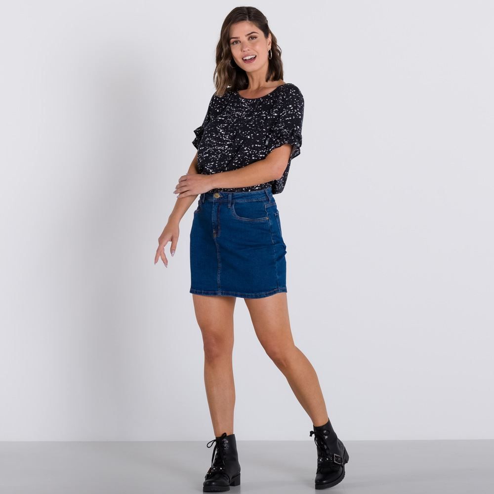 Blusa Tricoline com Respingos Patrícia Foster