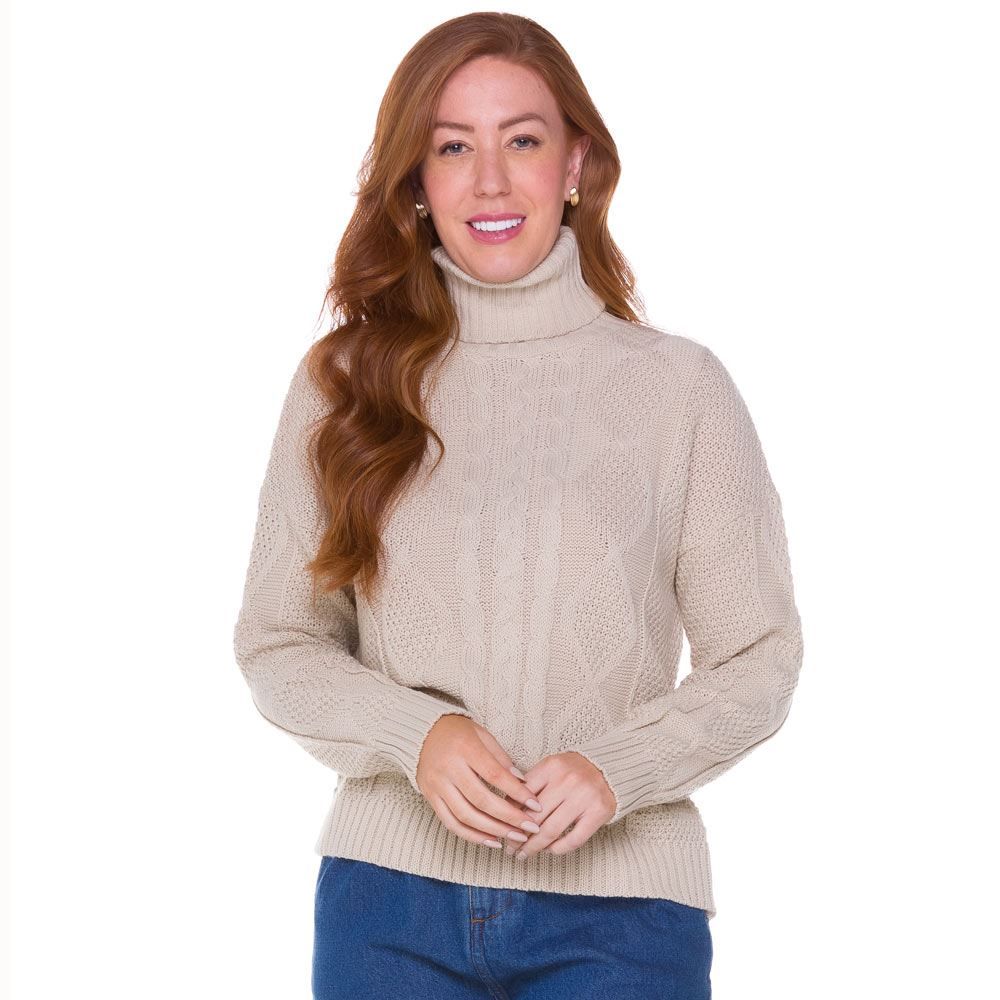 Blusa Tricot Diferenciada Gola Alta Patrícia Foster