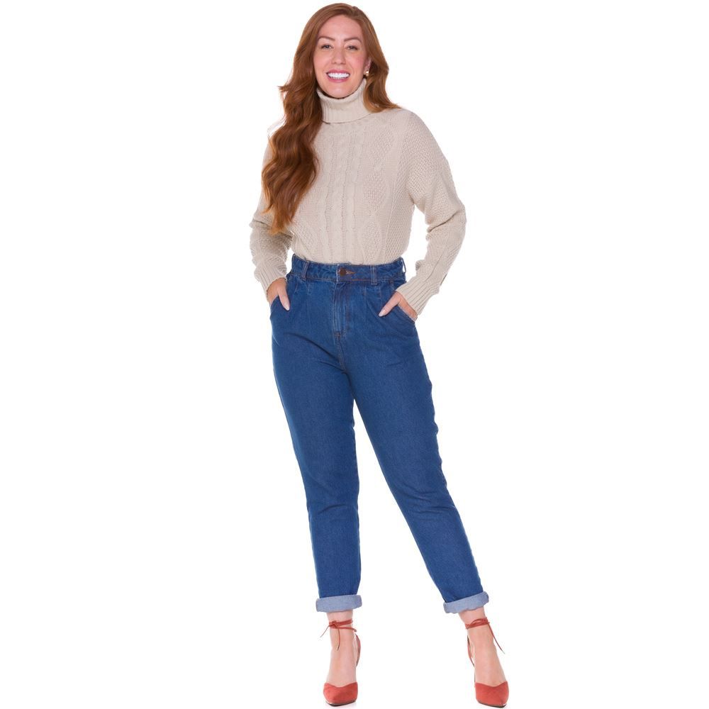 Blusa Tricot Diferenciada Gola Alta Patrícia Foster