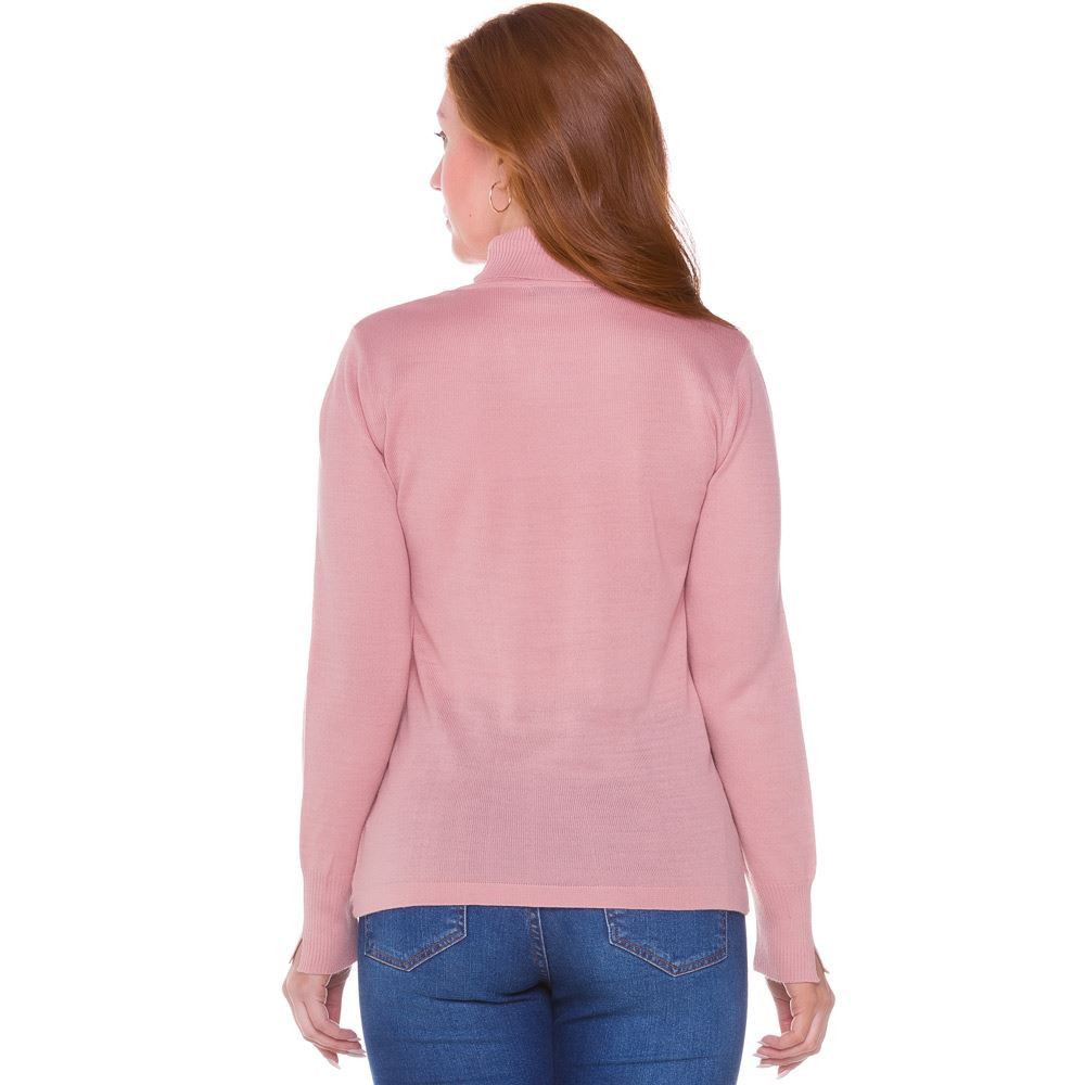 Blusa Tricot Gola Alta Virada Patricia Foster