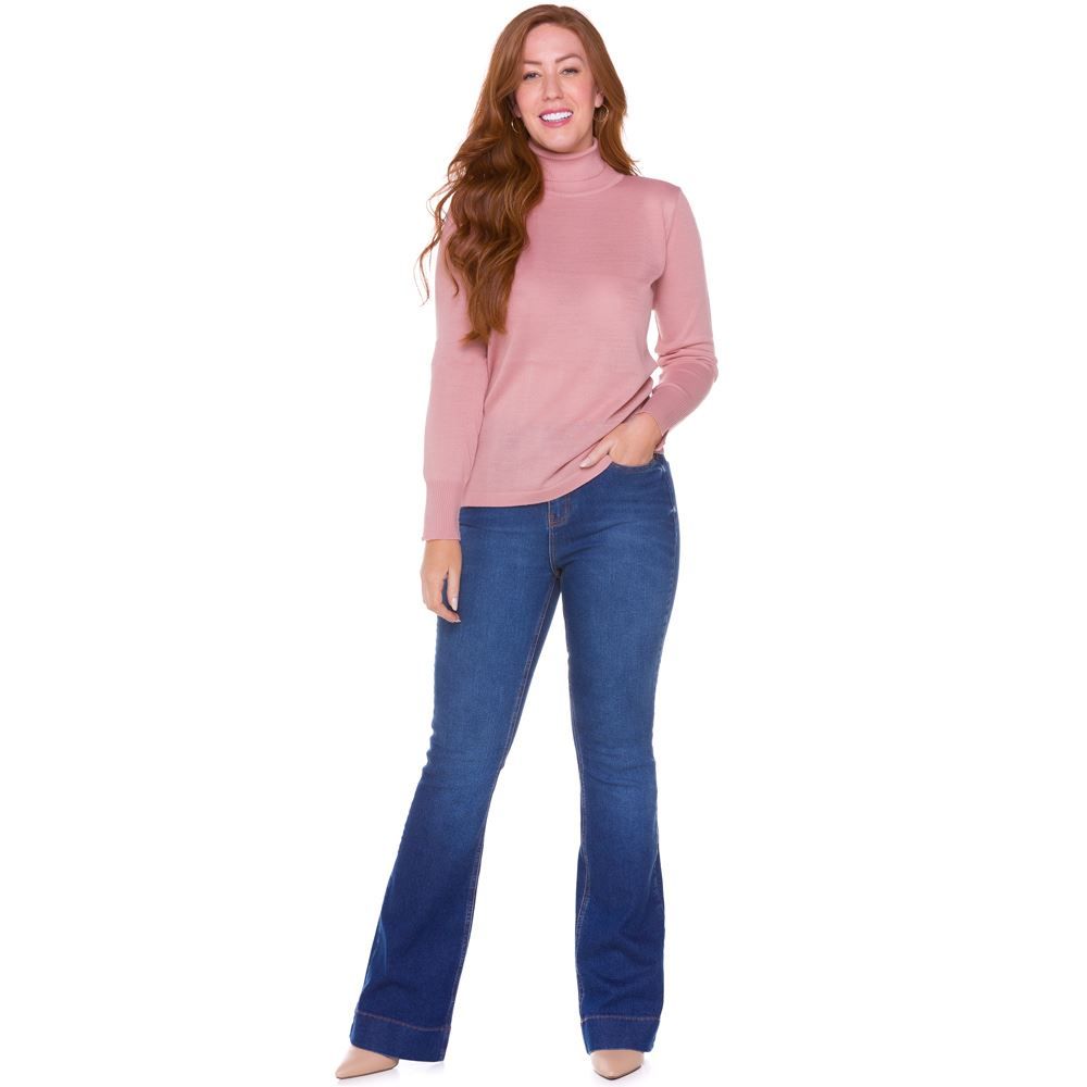 Blusa Tricot Gola Alta Virada Patricia Foster