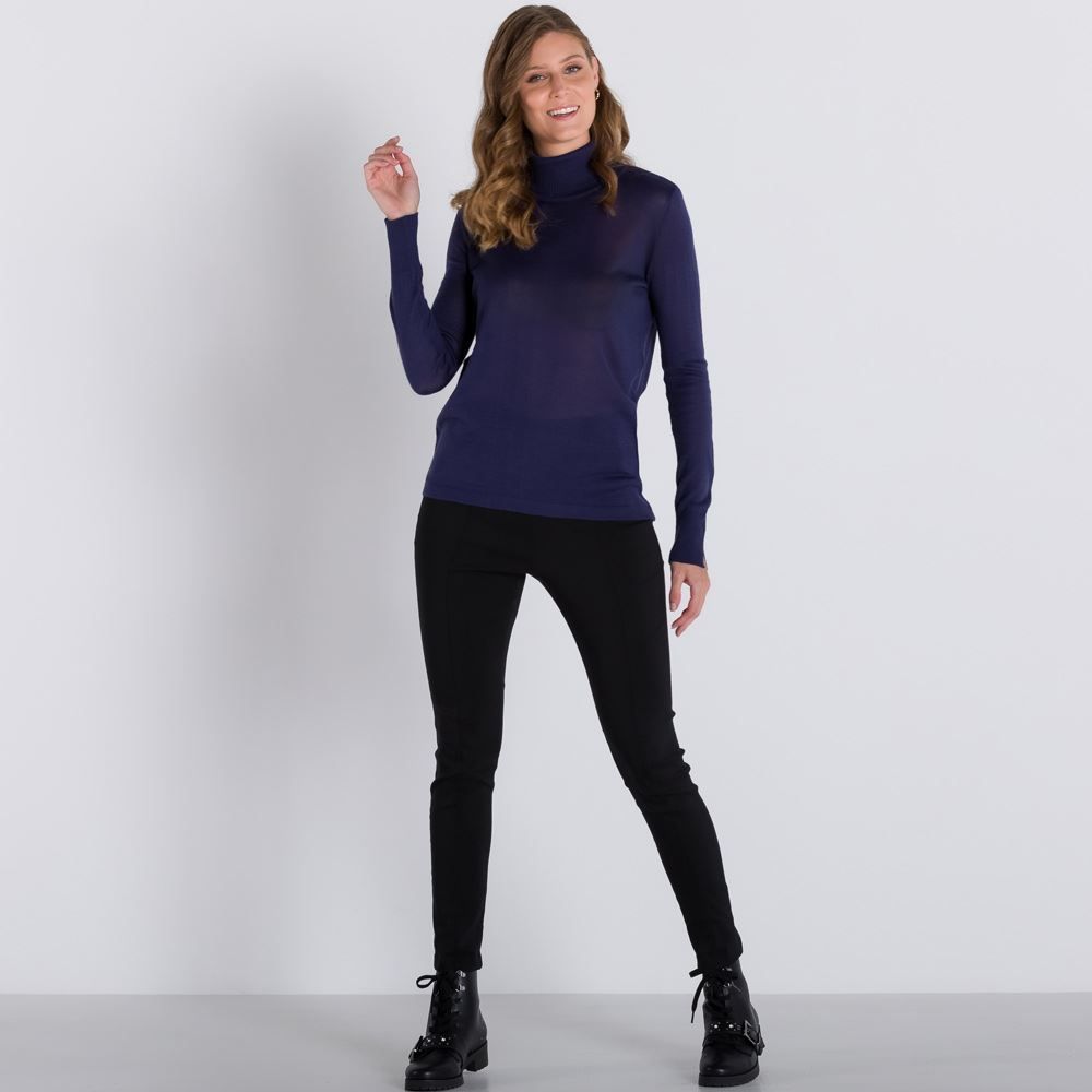 Blusa Tricot Gola Alta Virada Patricia Foster