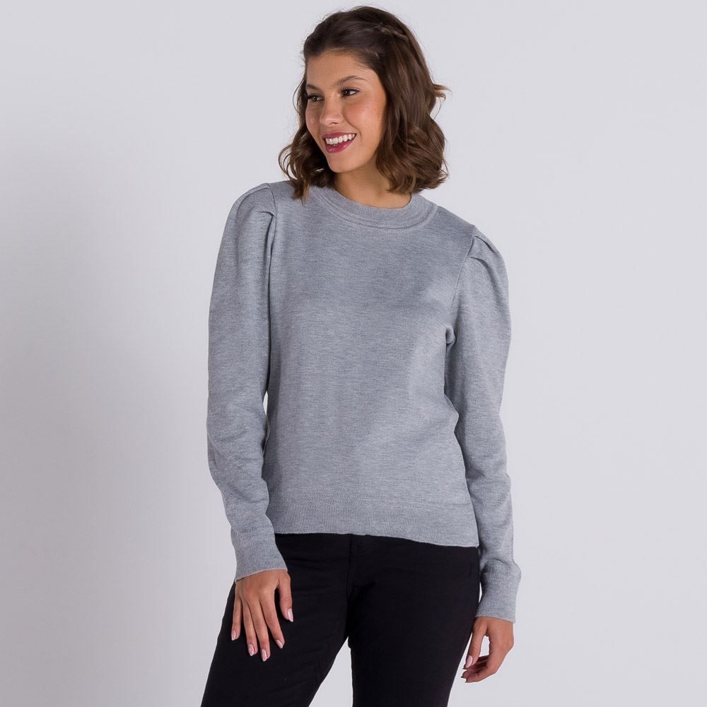 Blusa Tricot Ombro Franzido Patrícia Foster