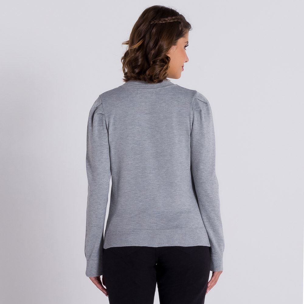 Blusa Tricot Ombro Franzido Patrícia Foster