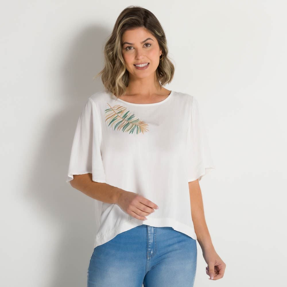 Blusa Viscose com Bordado Patricia Foster