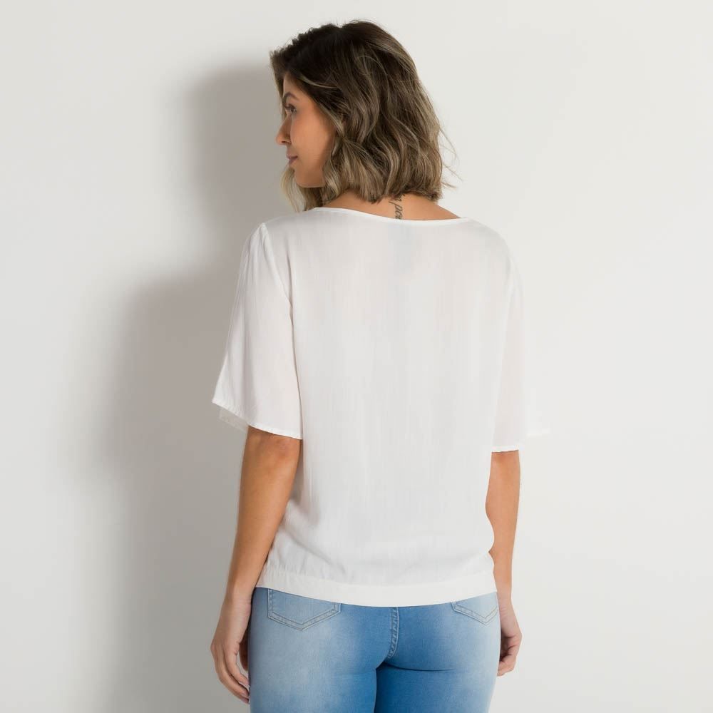 Blusa Viscose com Bordado Patricia Foster
