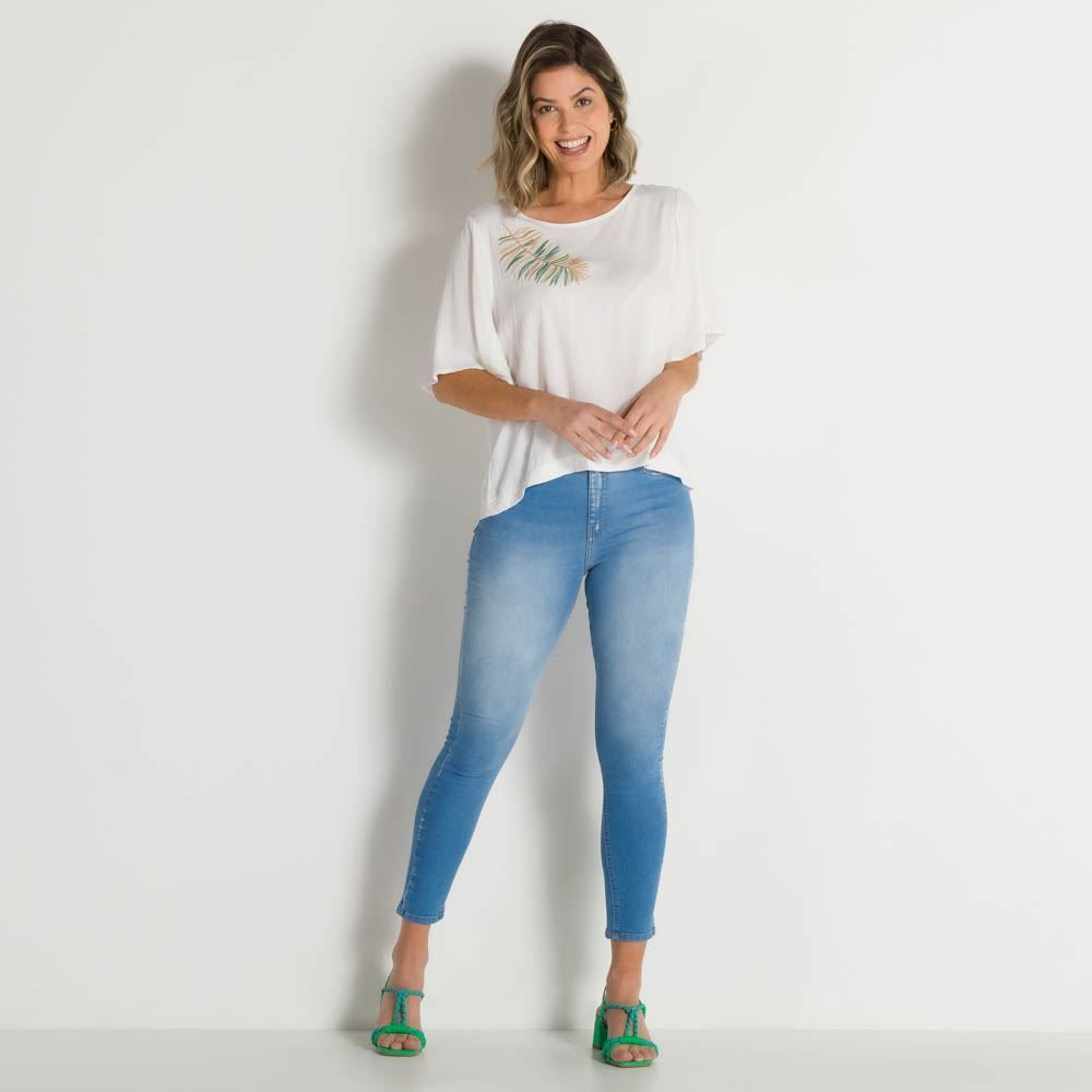 Blusa Viscose com Bordado Patricia Foster