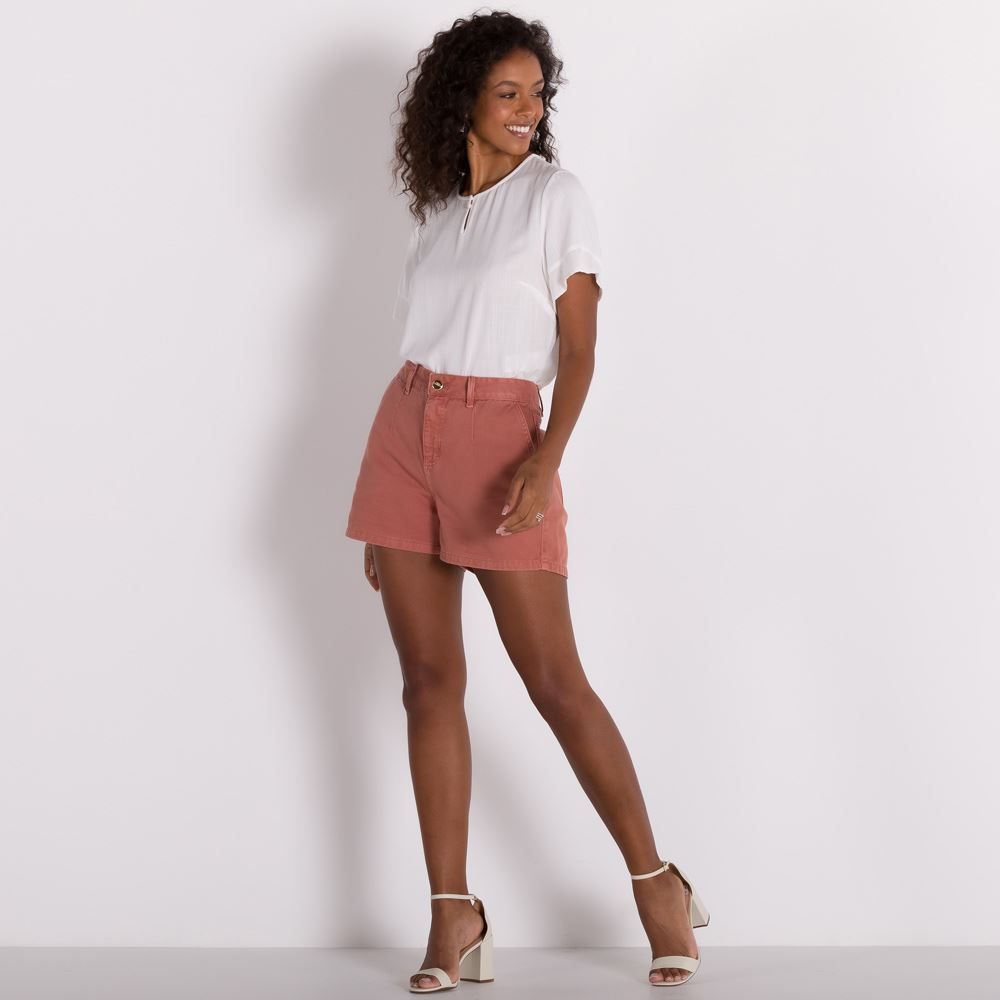 Blusa Viscose Decote com Botões Patrícia Foster