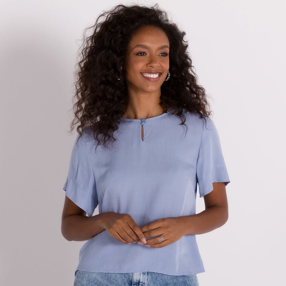 Blusa Viscose Decote com Botões Patrícia Foster