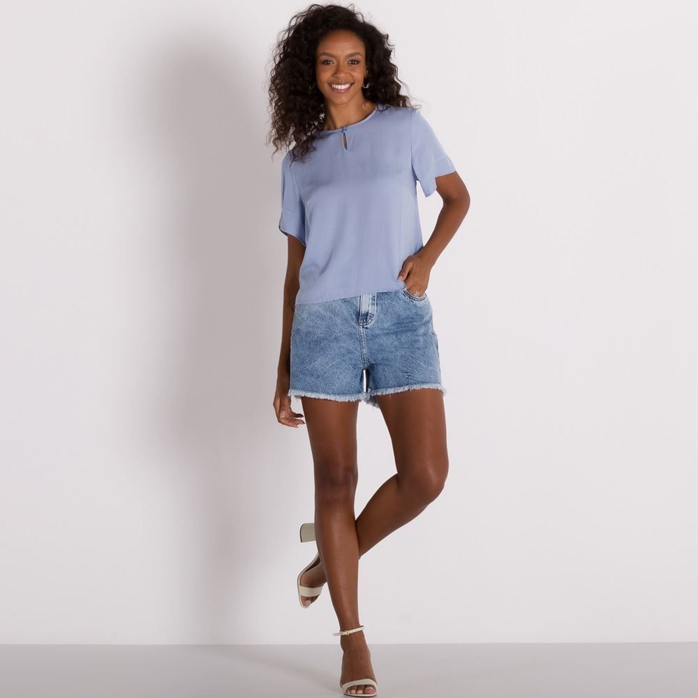 Blusa Viscose Decote com Botões Patrícia Foster