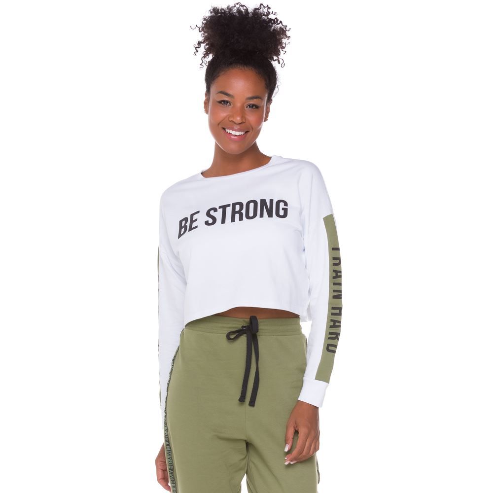 Blusão Cropped Moletinho Be Strong Scream